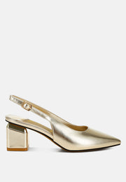 Zofoya Metallic Faux Leather Slingback Sandals-0