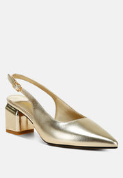 Zofoya Metallic Faux Leather Slingback Sandals-1