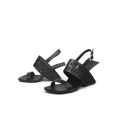 Abstract Double Strap Slingback Sandals-4