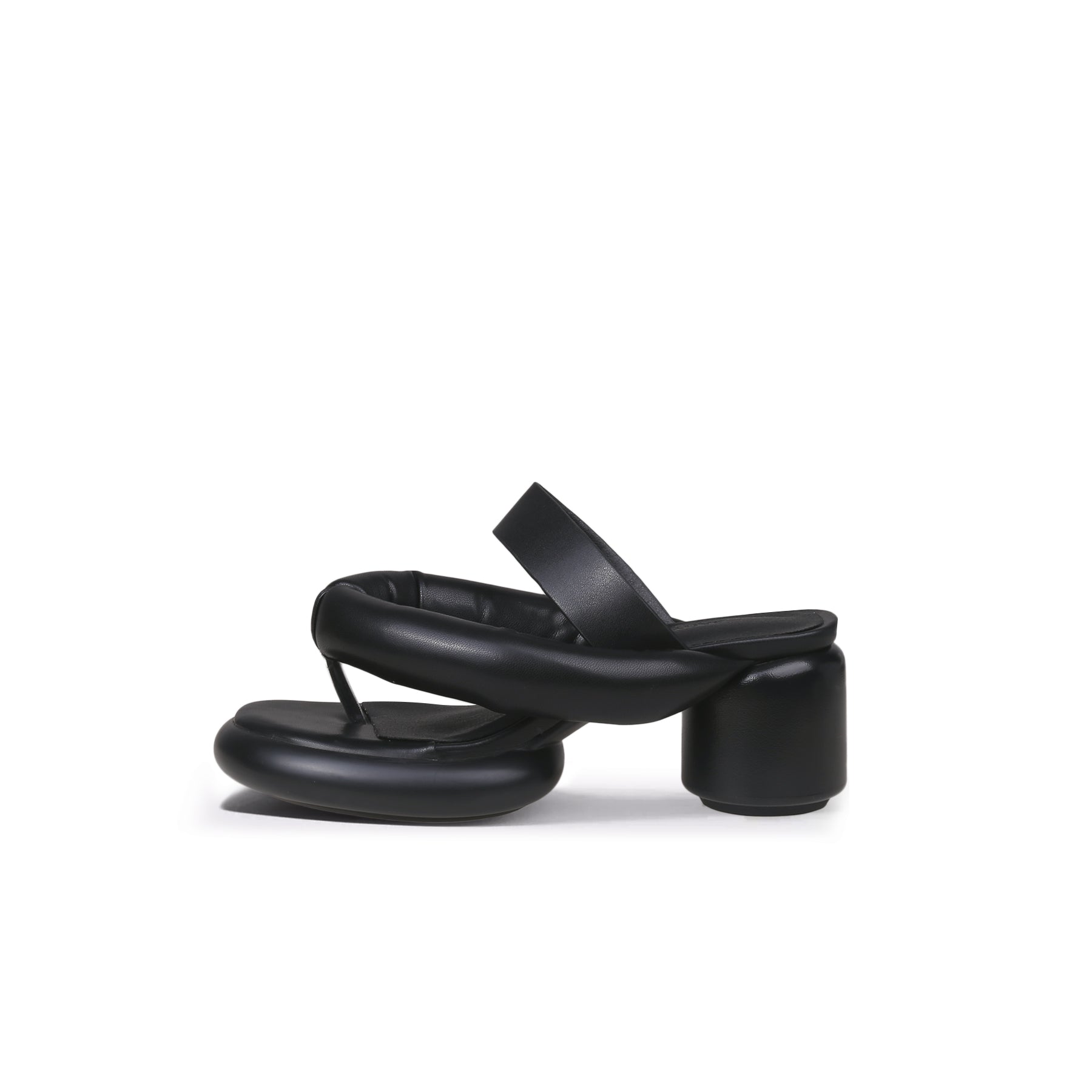 Abstract Padded Strap Block Heels-0