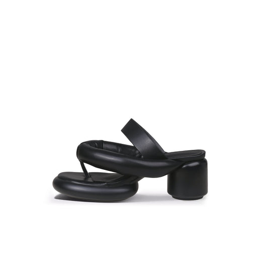 Abstract Padded Strap Block Heels-0