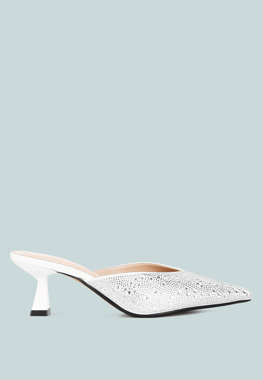 Aldora Rhinestones Embellished Satin Mules-0