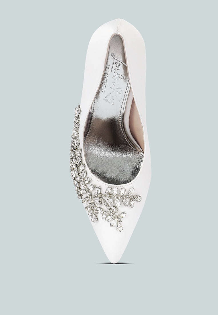 Ashlyn Rhinestones Embellished Satin Stiletto Pumps-3