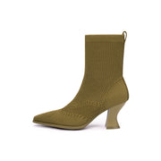 Autumn Pointed Toe Sock Boots-0