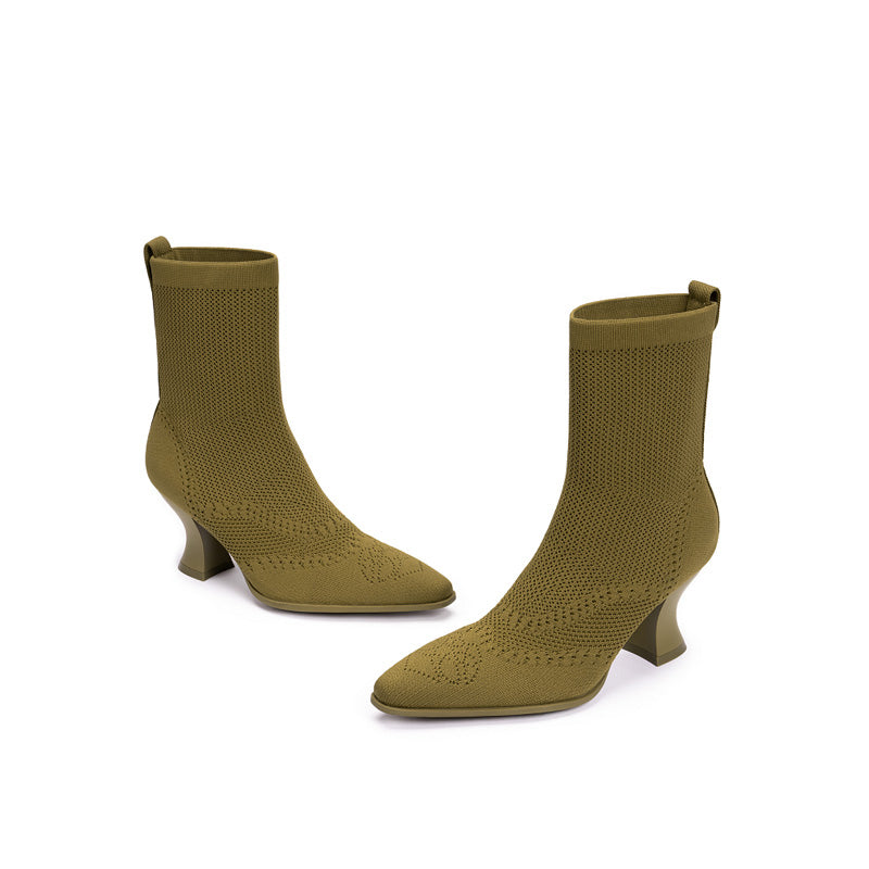 Autumn Pointed Toe Sock Boots-3