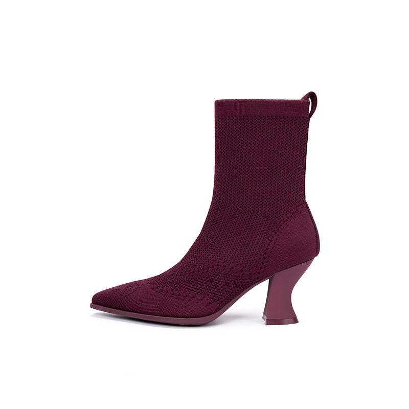 Autumn Pointed Toe Sock Boots-6