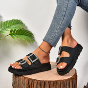 GlamTwist Crystal Buckle Slides