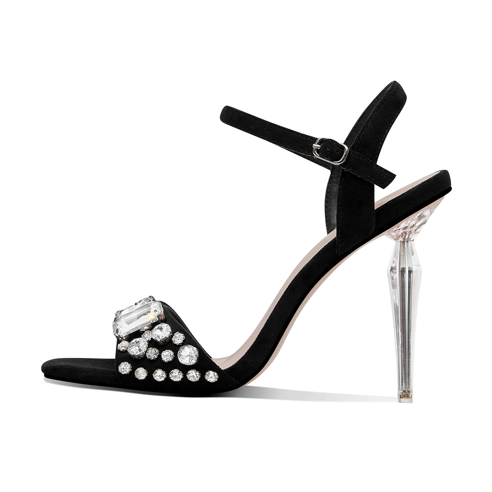 Bejeweled Ankle Strap Icicle Stiletto Sandals-0
