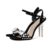 Bejeweled Ankle Strap Icicle Stiletto Sandals-3
