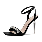 Bejweled Band Open Toe Ankle Strap Icicle Stiletto Sandals-1