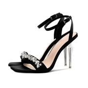 Bejweled Band Open Toe Ankle Strap Icicle Stiletto Sandals-2