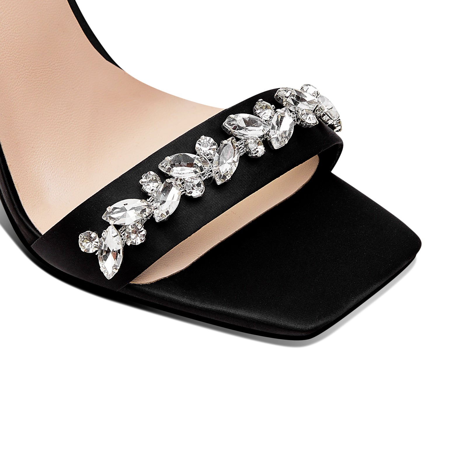 Bejweled Band Open Toe Ankle Strap Icicle Stiletto Sandals-4
