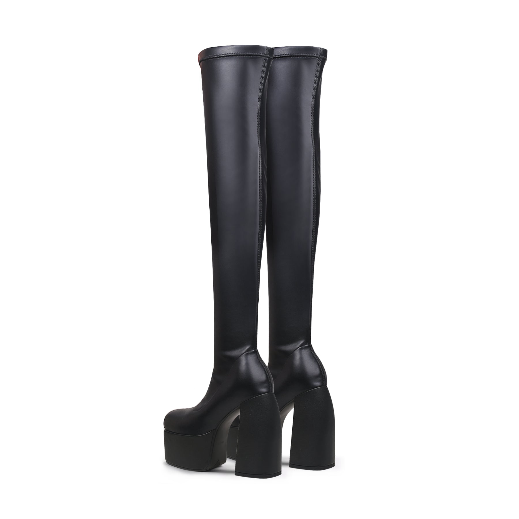 Black Cyberpunk Knee-High Boots-3