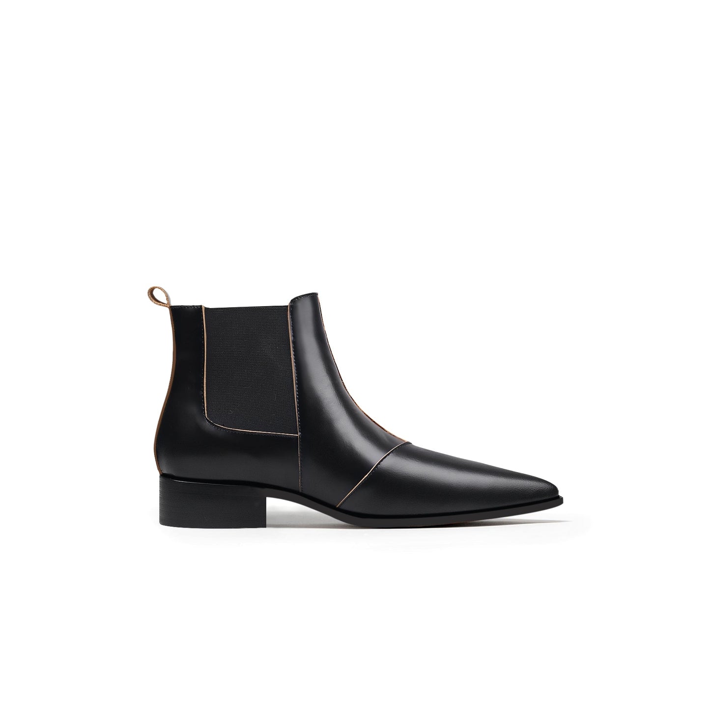 Black Leather Boots with Side Buckles-2