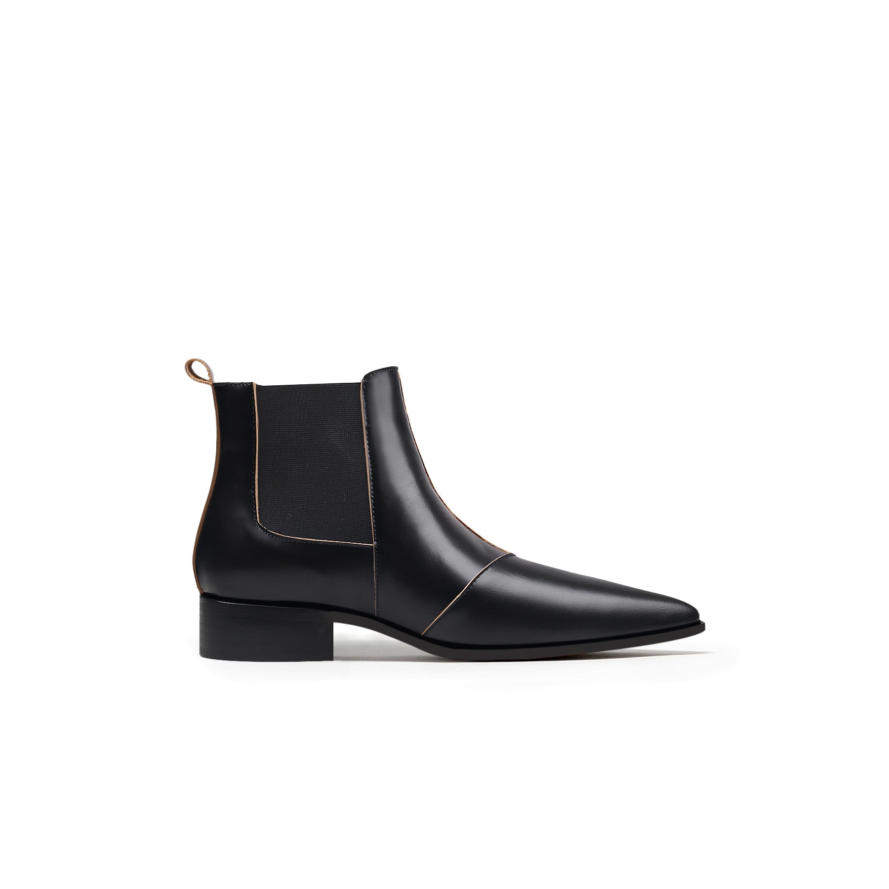 Black Leather Boots with Side Buckles-2