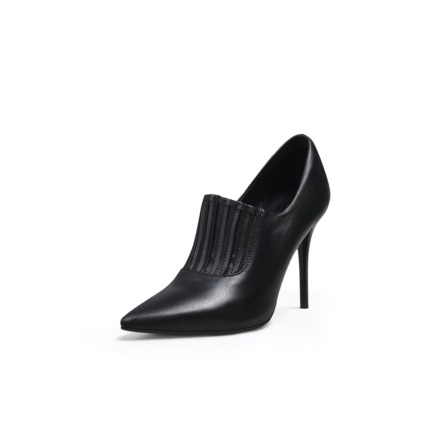 Black Leather Stilettos-1