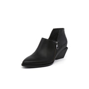 Block Heel Leather Ankle Boots-1