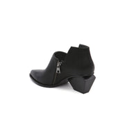 Block Heel Leather Ankle Boots-2