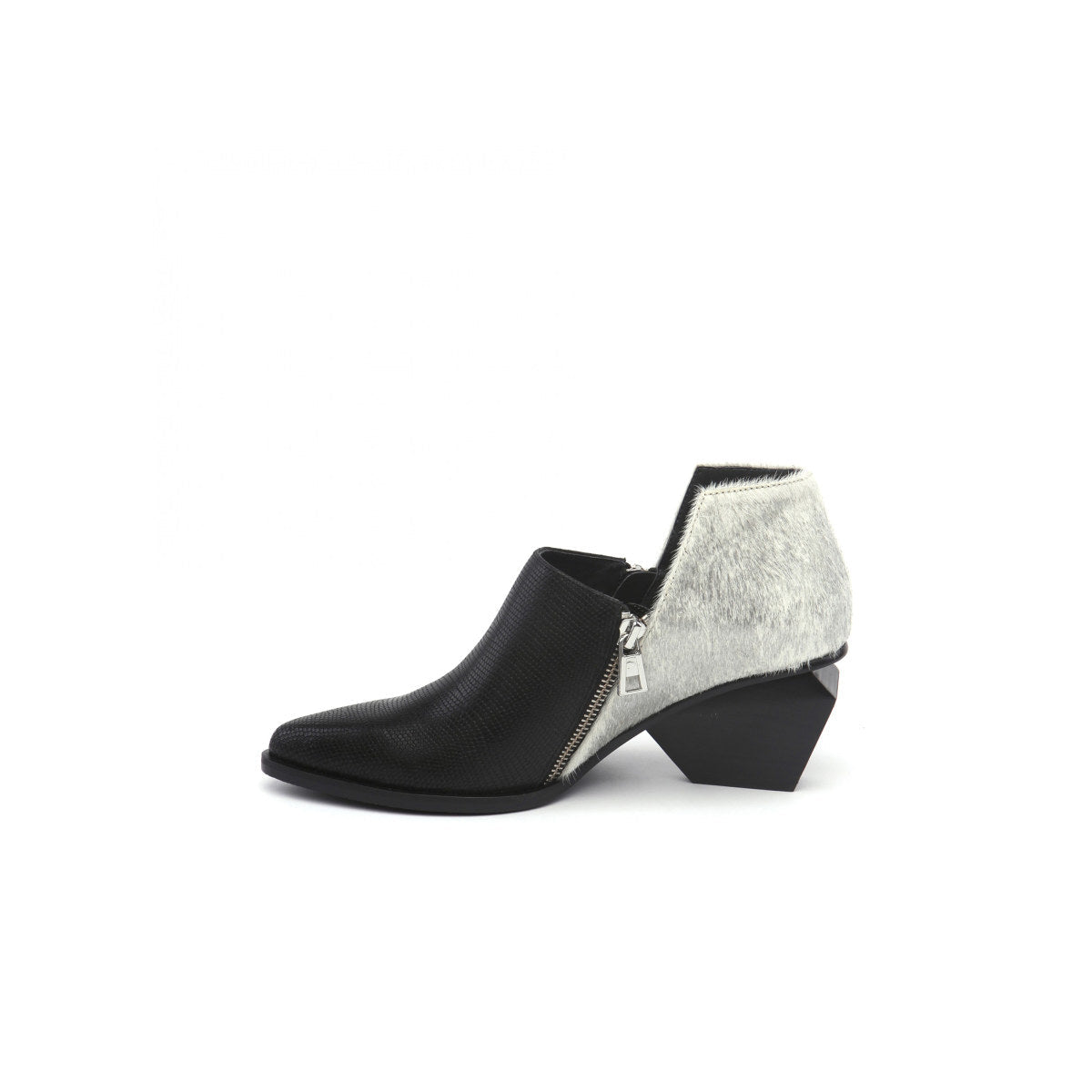 Block Heel Leather Ankle Boots-5