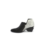 Block Heel Leather Ankle Boots-5