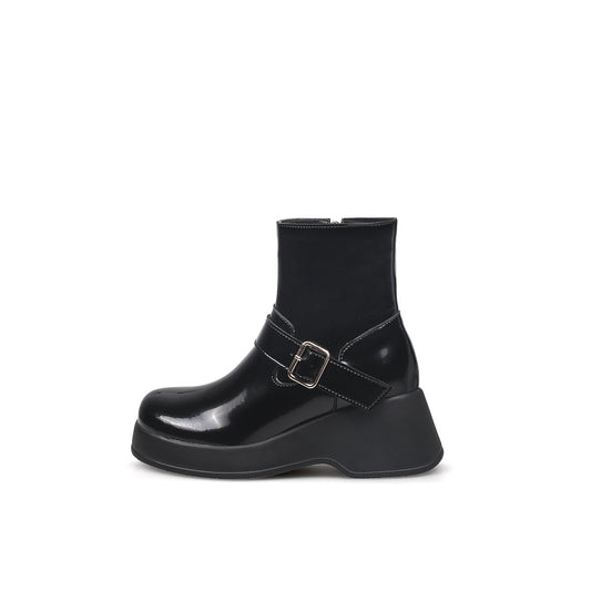 Buckled Mid-Calf Wellie Boots-0