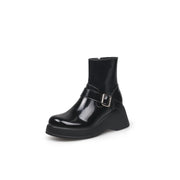 Buckled Mid-Calf Wellie Boots-1