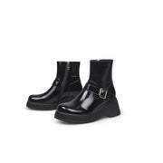 Buckled Mid-Calf Wellie Boots-4