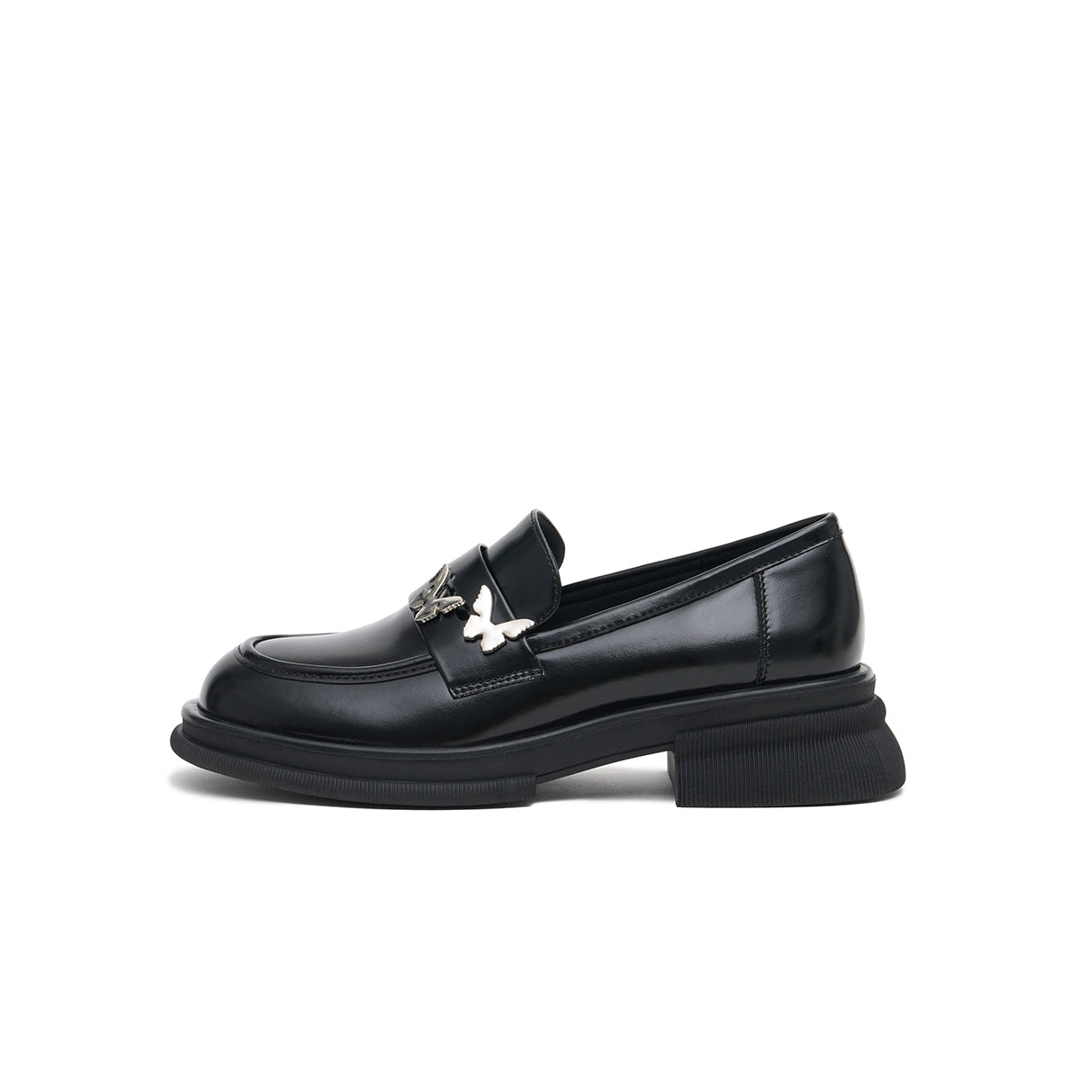 Butterfly Flat British-Style Loafers-5