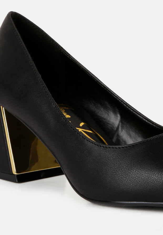 Casey Metallic Detail Block Heel Pumps By RAG-1