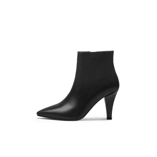 Chic Monotone Ankle Boots-0