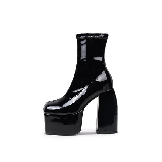 Chunky Black Ankle Boots-0