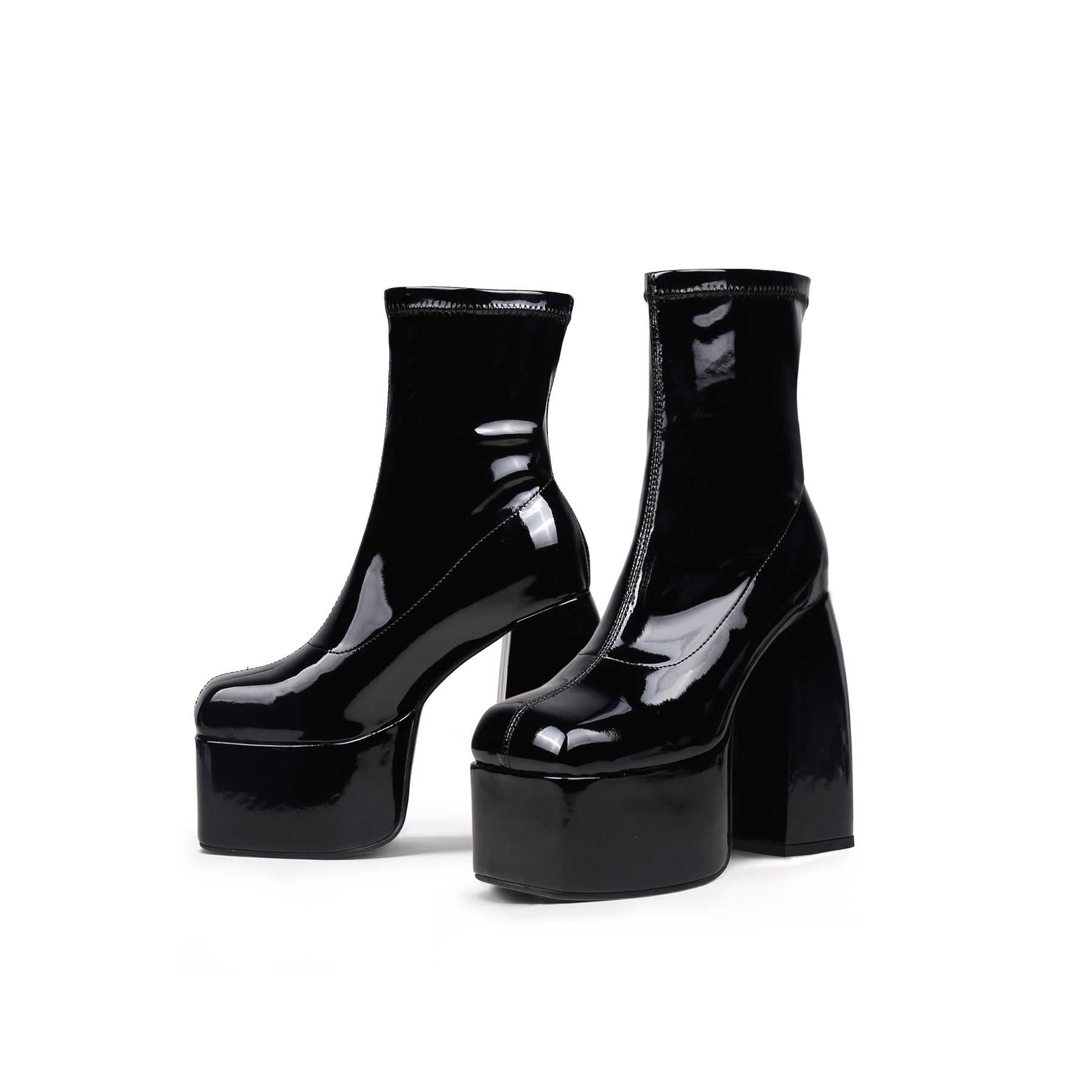Chunky Black Ankle Boots-4