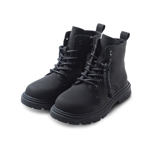 Classic Kids Black Combat Boots-2