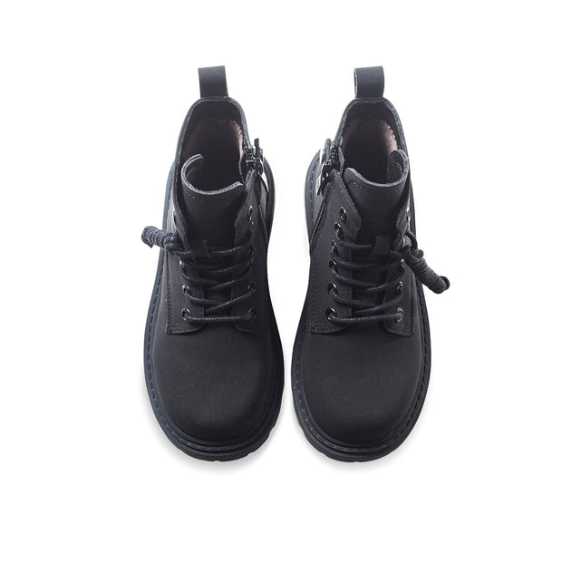 Classic Kids Black Combat Boots-4