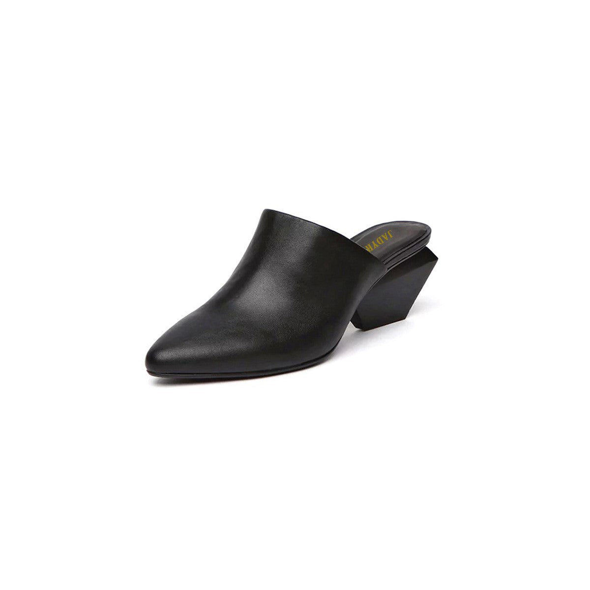 Classic Open Toe Slip On Block Heel Mules-1
