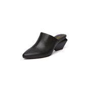 Classic Open Toe Slip On Block Heel Mules-1