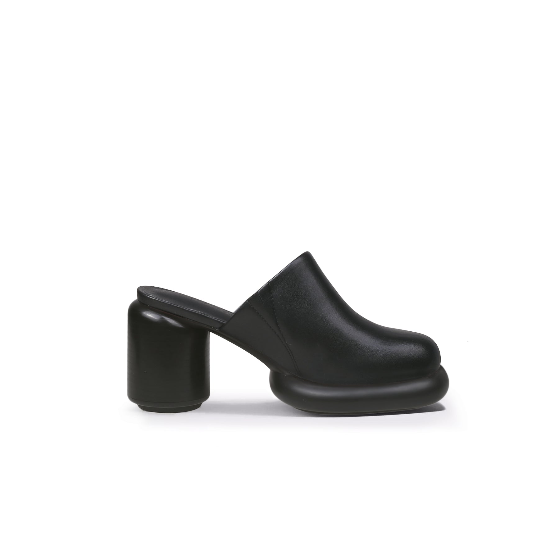 Cloud Heel Leather Mules-2