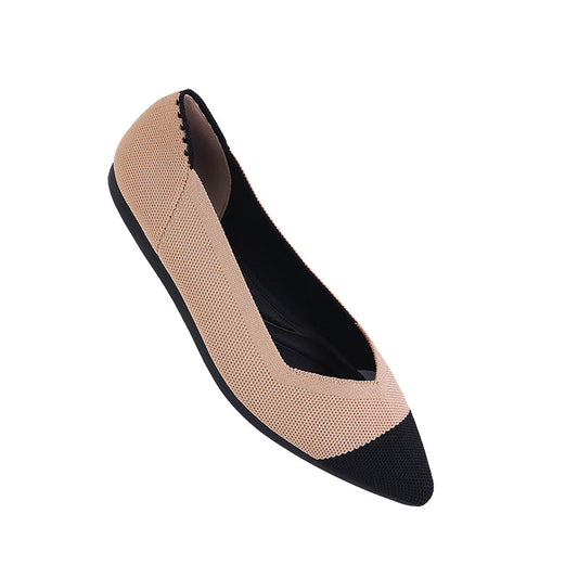 Comfortable Tweed Pointed Toe Flats-0