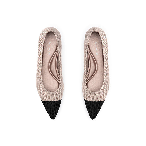 Corporate Color Block Pointed Toe Kitten Heels-4