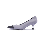 Corporate Color Block Pointed Toe Kitten Heels-5