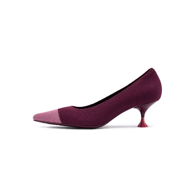 Corporate Color Block Pointed Toe Kitten Heels-6