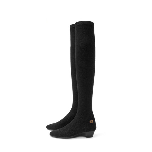 Country Low Heel Stretch Over the Knee Boots-0