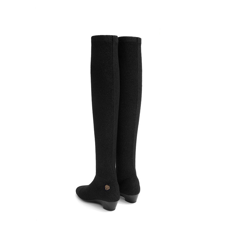 Country Low Heel Stretch Over the Knee Boots-3