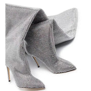 Crystal Embellished Slouchy Thigh High Boots-3