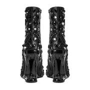 Crystal Shard Encrusted Bite Heel Ankle Boots-4