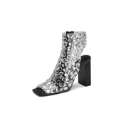 Crystallized Mosaic Open Toe Wedge Sandals-1