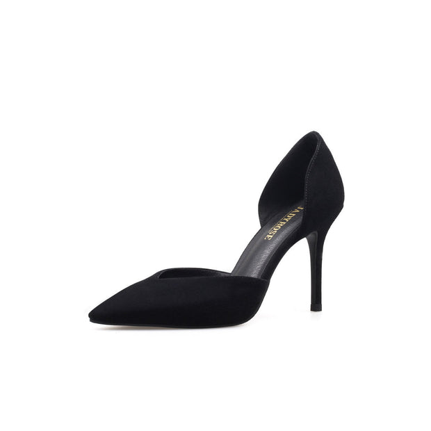 Cut-Out Leather Stiletto Pumps-1