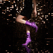 Electrifiying Neon Transparent Ankle Boots-5