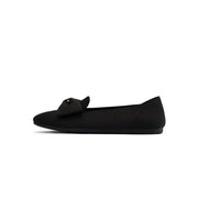 Elegant Round Toe Flats with Bow Detail-0