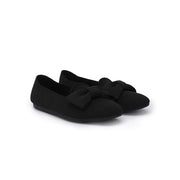 Elegant Round Toe Flats with Bow Detail-2